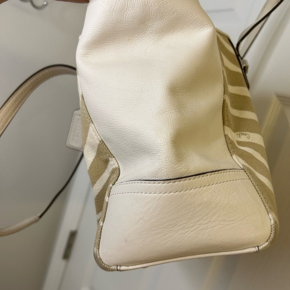 Coach Taylor Carryall Zebra Stripe Leather Canvas LG Satchel Tote F27009 summer - Picture 10 of 16